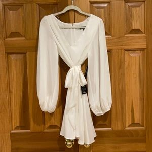 White Puff Sleeve Mini Dress by Lulu’s